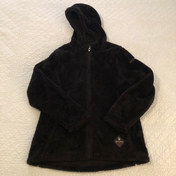 Spyder Nick full zip hooded plush fleece. Size large. - Picture 1 of 14